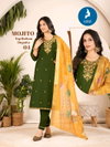 Majito By Kaya Vertican Embroidery Kurti With Bottom Dupatta Wholesalers In Surat